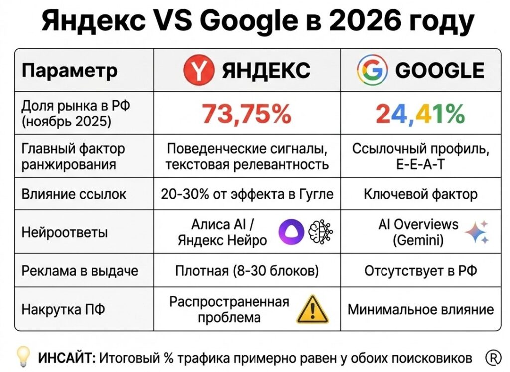SEO 2026: что реально работает в Яндексе и Гугле и как не потерять трафик